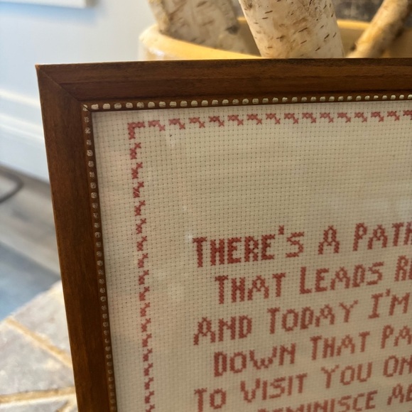 Vintage Friendship Path of Remembrance Cross Stitch Needle Point Framed Art - Picture 3 of 5
